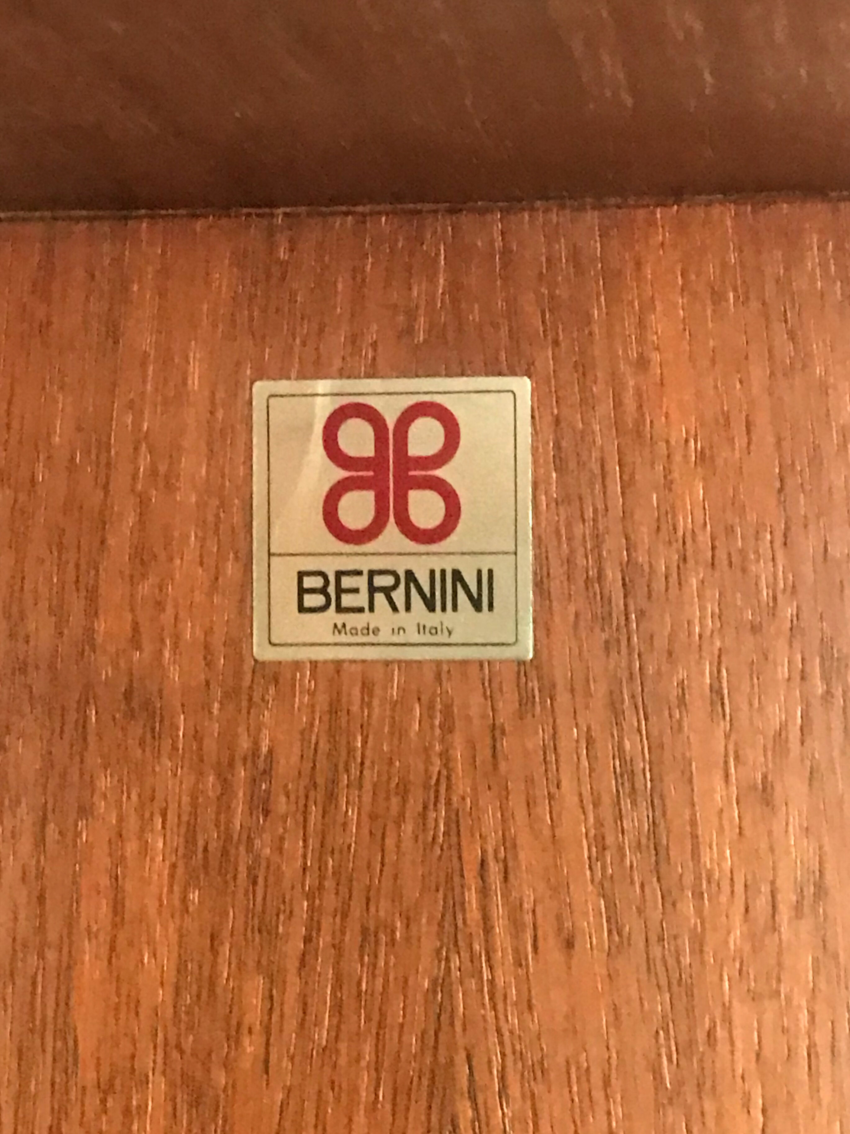 Gianfranco Frattini for Bernini italian wood leather swivel bookcase 1960s