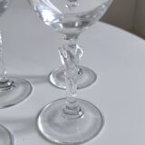 Service de 8 verres à vin en verre ciselé