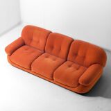 Vintage 'Sapporo' 3-seater sofa in suede by Mobil Girgi, 1970s