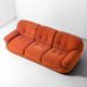 Vintage 'Sapporo' 3-seater sofa in suede by Mobil Girgi, 1970s