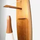 Floating Wall Lamp In Wood & Matt Opal Glass By Philips, The Netherlands, 1950S