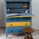 Bureau enfant dos d'âne vintage relooké