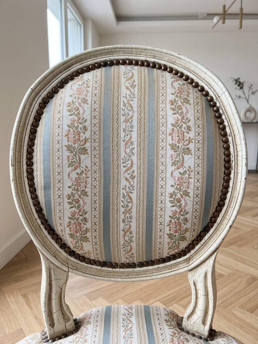 Classic white wooden dining chair