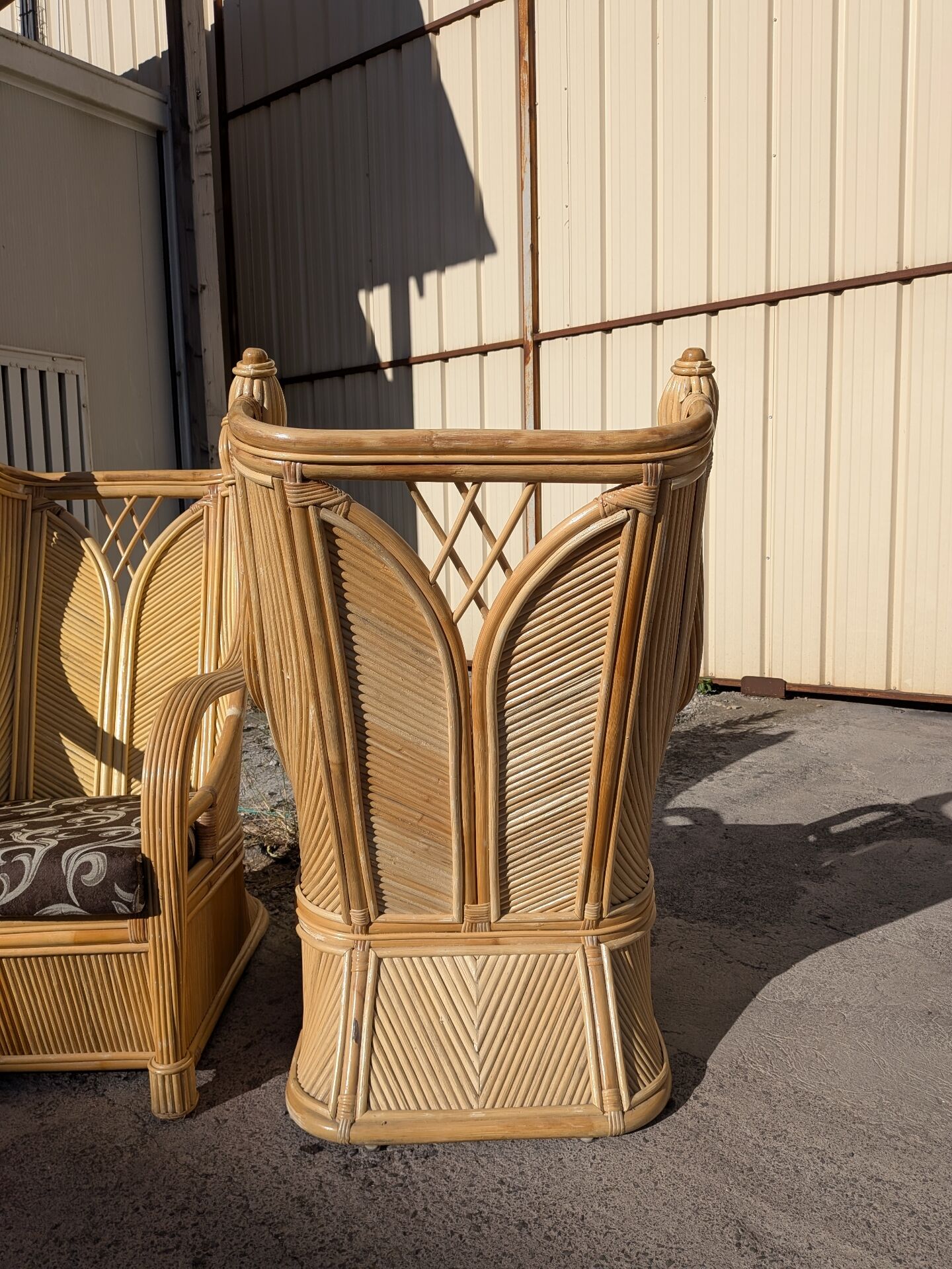 Pair of rattan armchairs