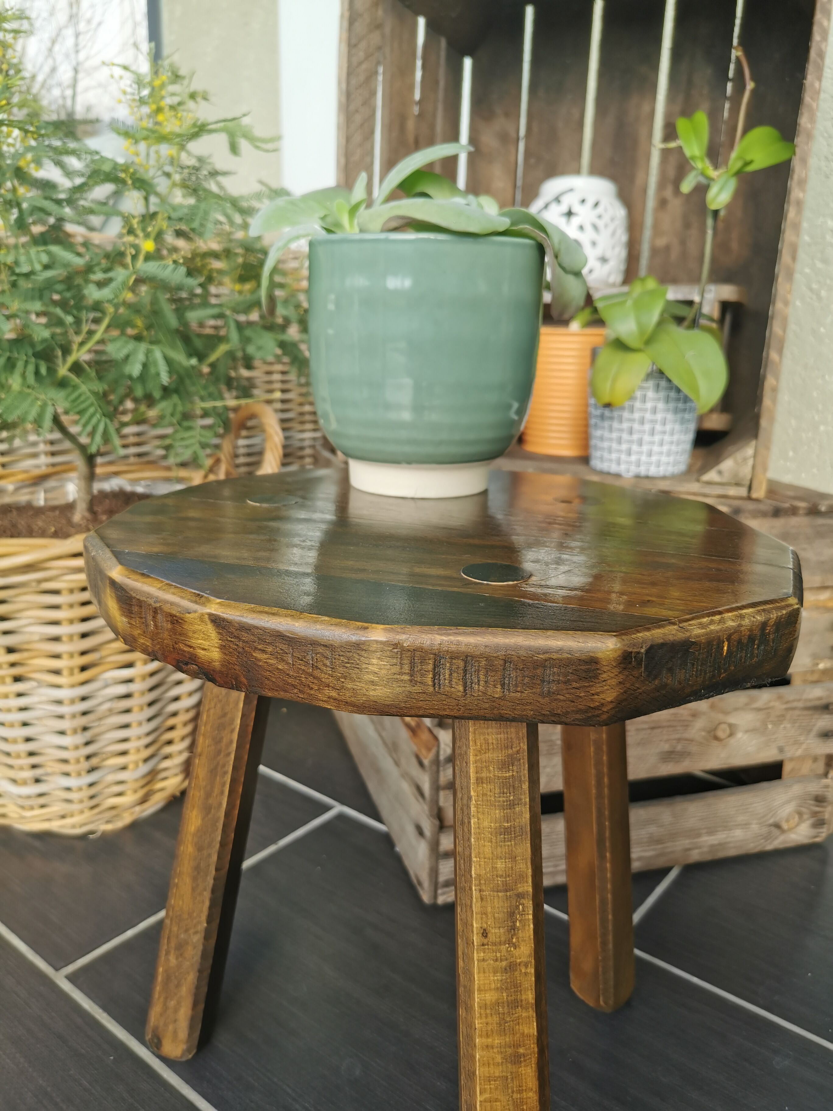 Handmade tripod stool
