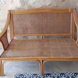 Rattan cane bench