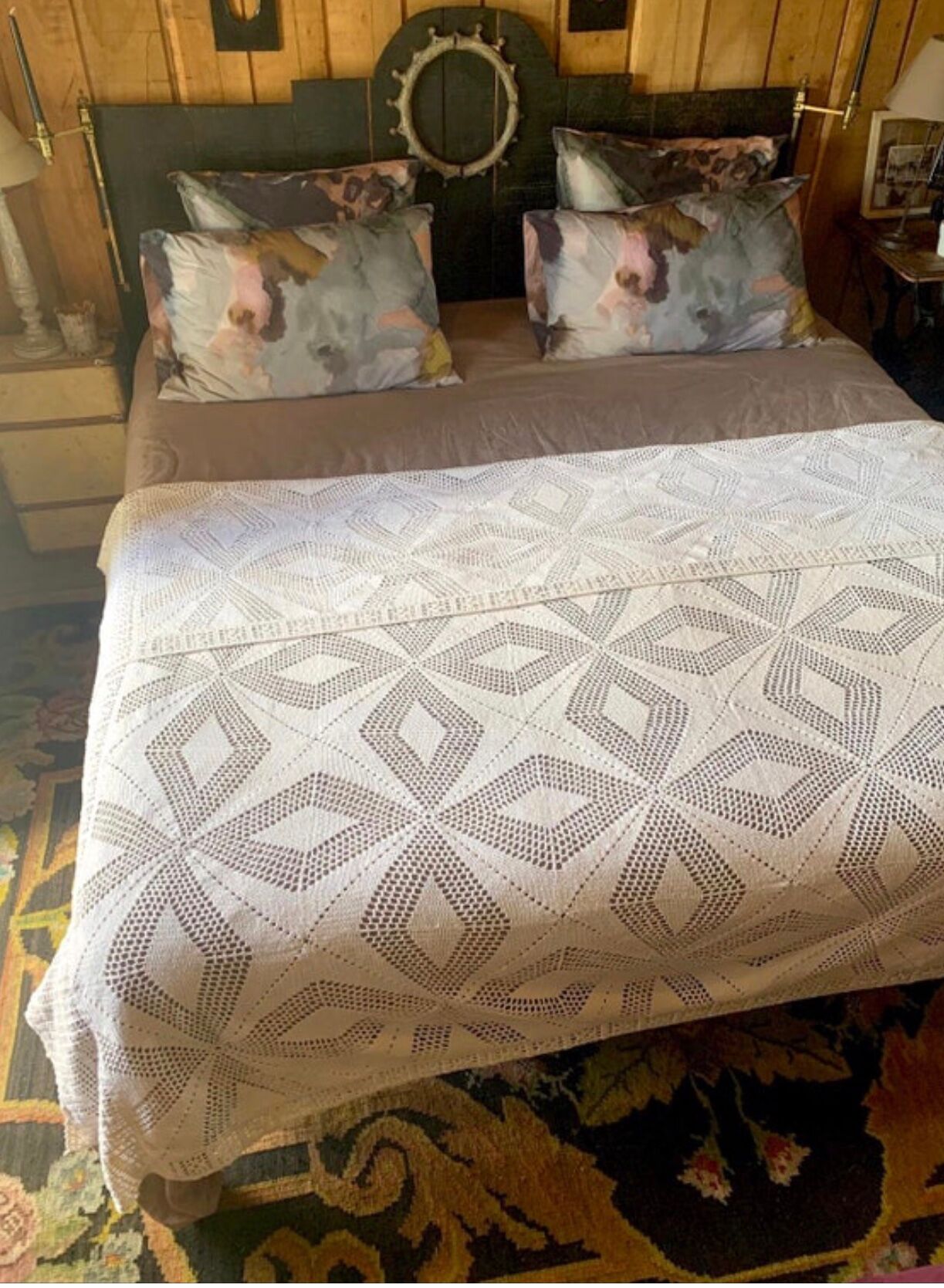 Vintage crochet bedspread