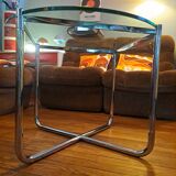 Van Der Rohe Italy Bauhaus' MR coffee table, occasional glass/chromed steel