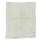 Tapis d'accent turc Tulu vintage minimaliste fait à la main en laine beige naturelle.