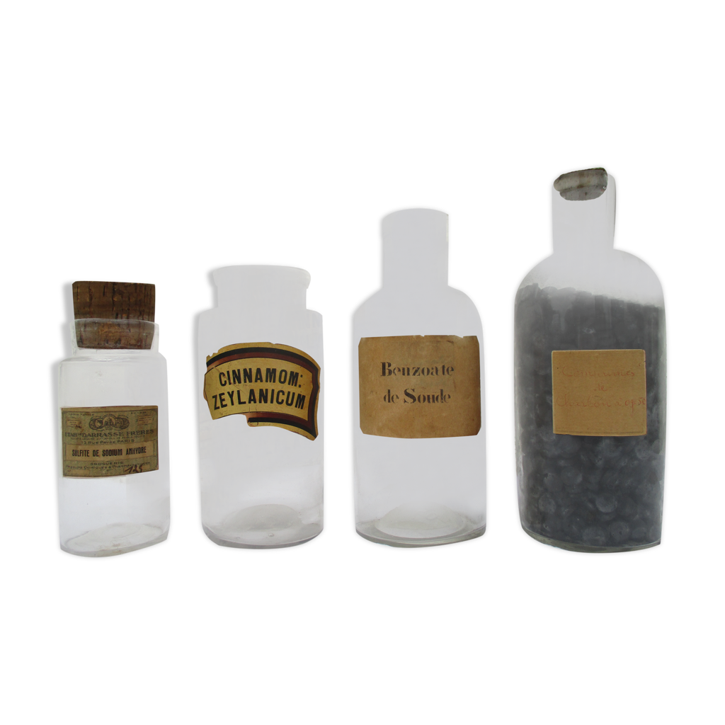 Collection De 4 Mortiersde Pharmacie Vintage En Bronze Et Marbre Xviie Xxe Si%c3%a8cle