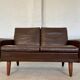 Vintage retro danish mid-century g. thams 2 person sofa in coco leather 60s