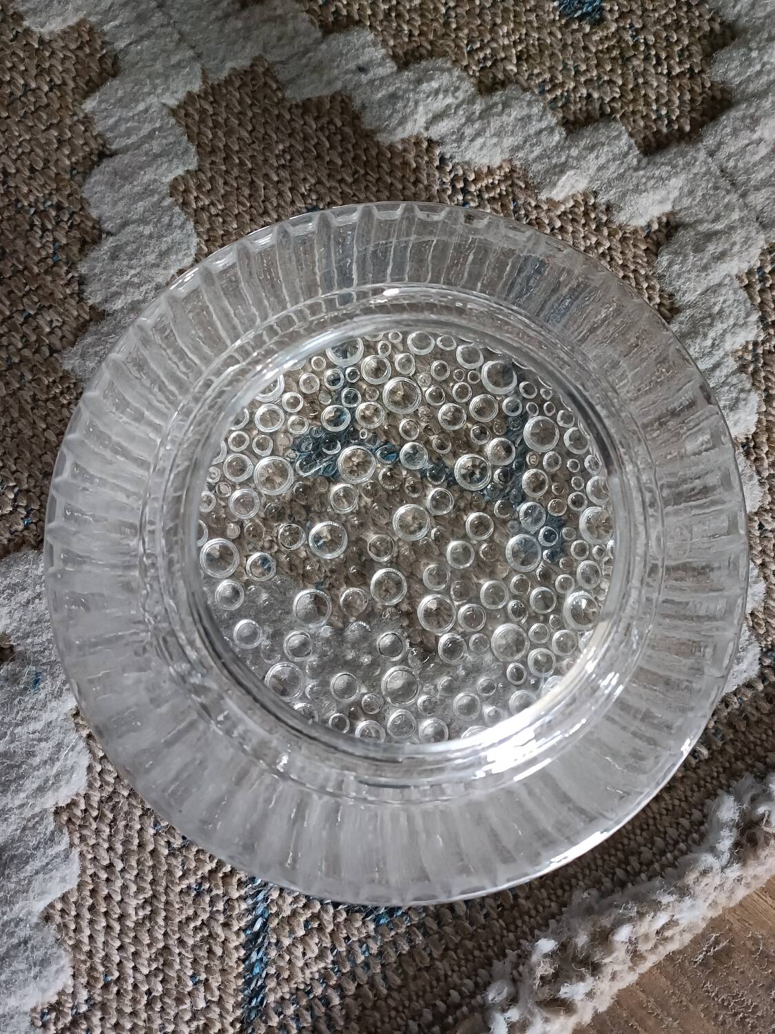 Ceiling light, wall sconce in pressed glass, 1970