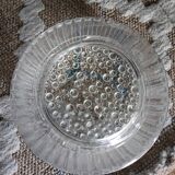 Ceiling light, pressed glass wall light, 1970