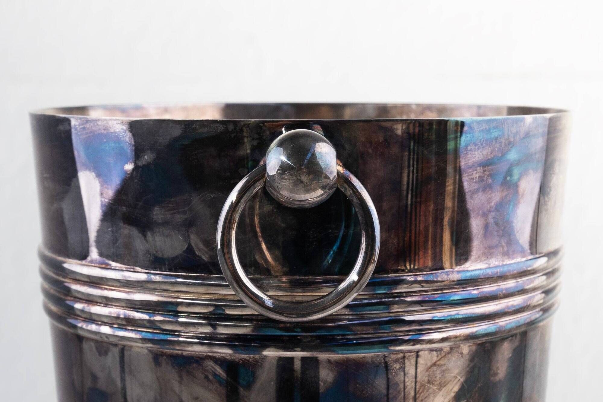 Silver-Plated Champagne Bucket Marked Christofle France, 1950s
