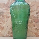Old green molded glass vase vintage grape cluster decor