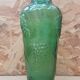 Old green molded glass vase vintage grape cluster decor