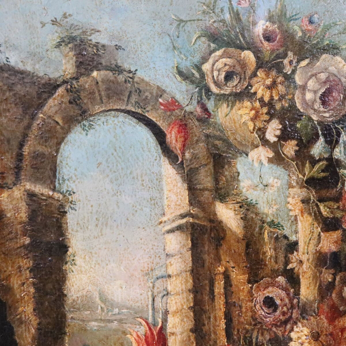 Nature morte antique, huile sur toile, Italie, 19e siècle