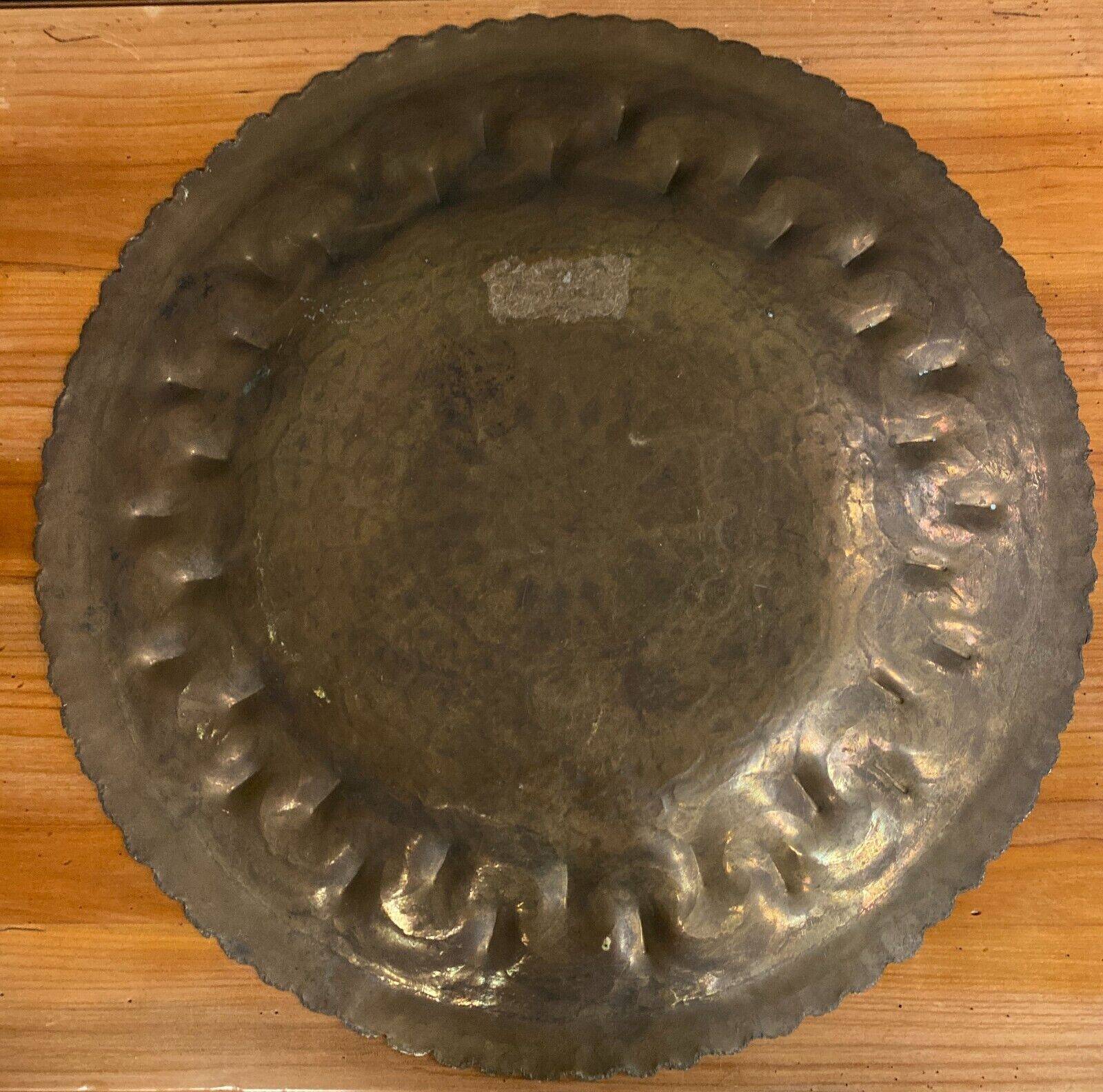 Oriental tea tray in copper or brass mid-20th century