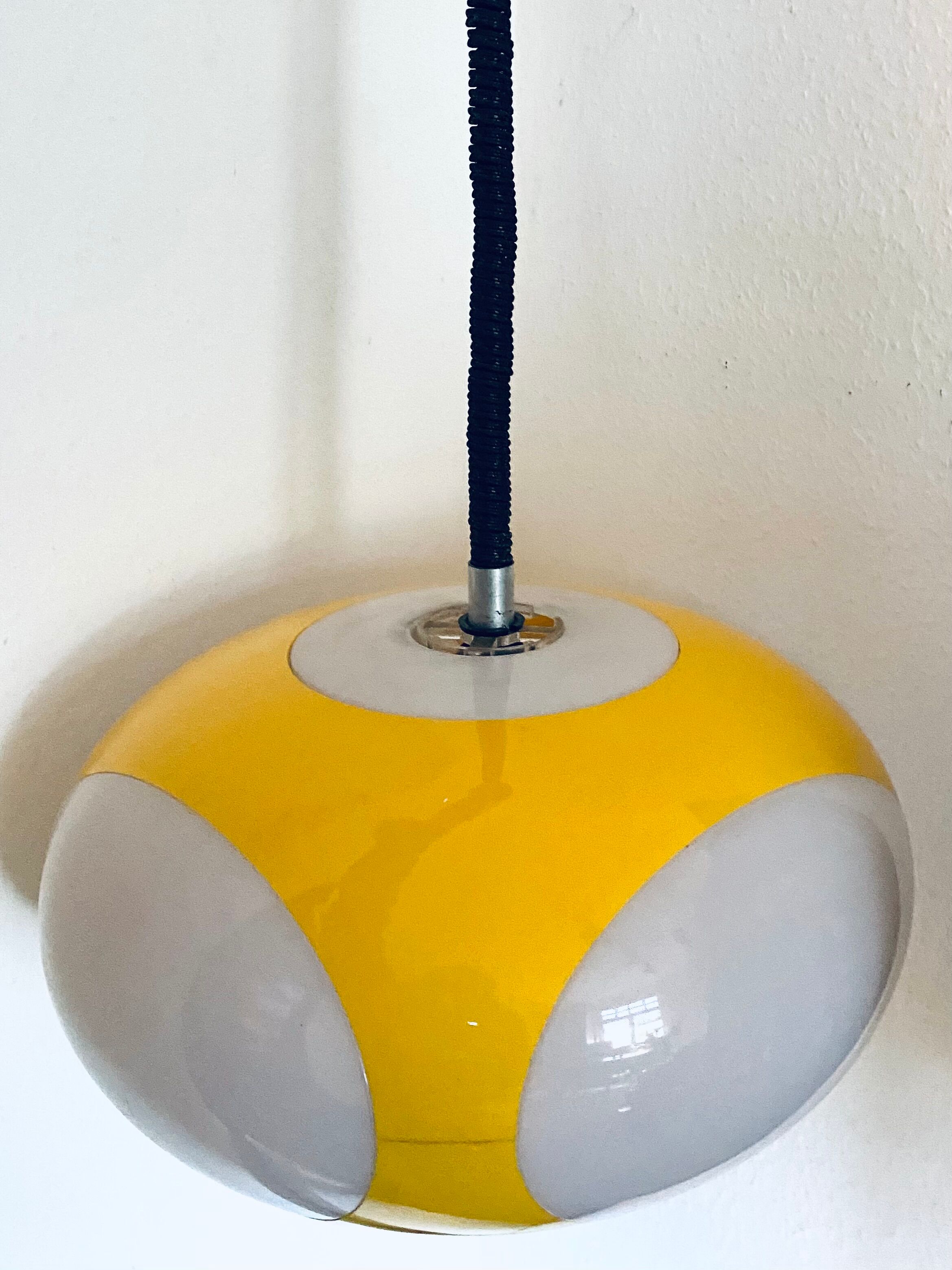 Vintage Yellow Plastic Ufo Ceiling Lamp by Luigi Colani for Massiv, Belgium, 1970s