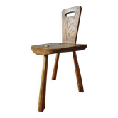 Tripod chair in solid wood – Handcrafted – Brutalist spirit