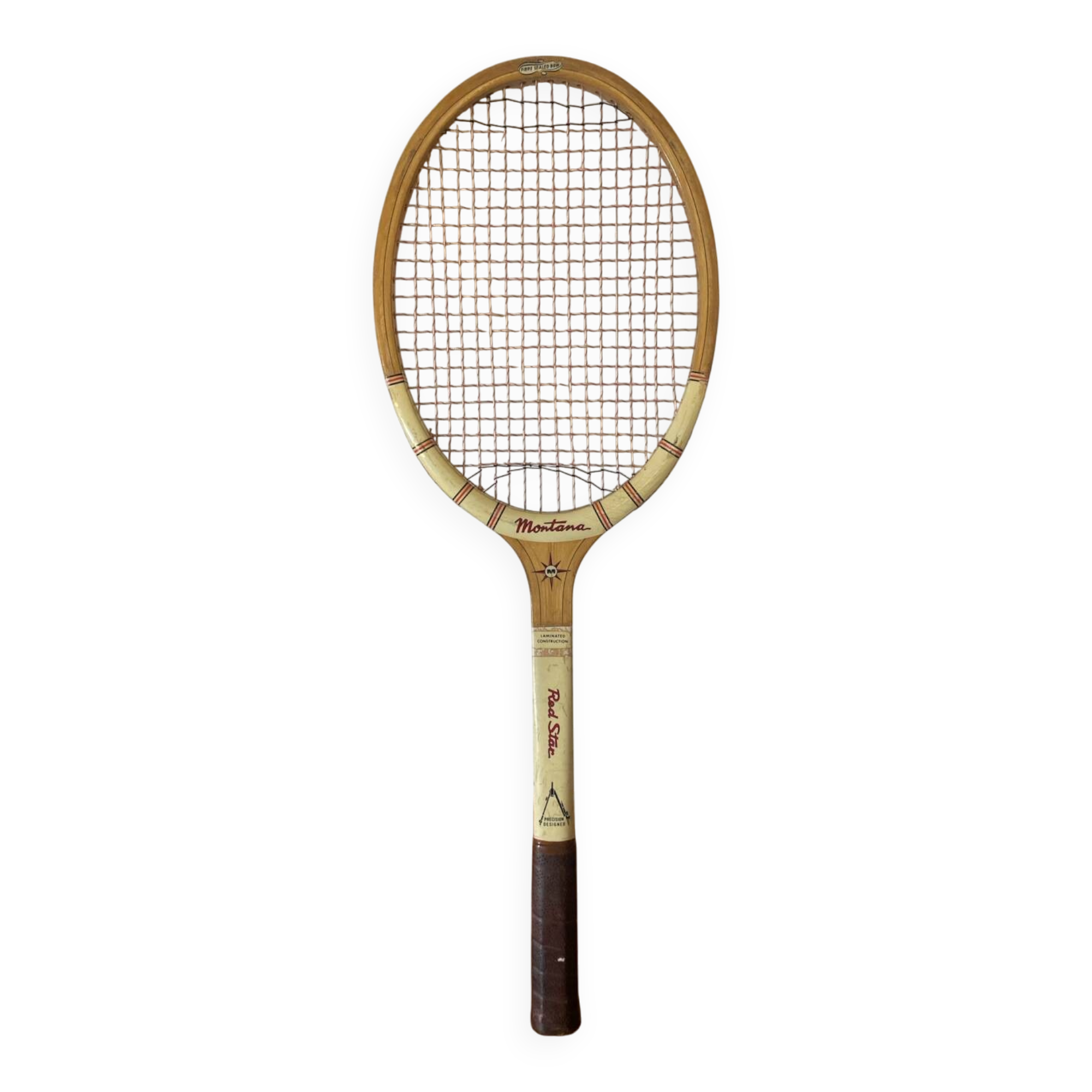 Vintage montana red star wood tennis racket