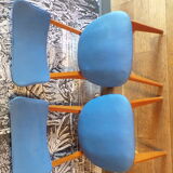 Pair of vintage blue skai chairs