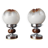 Paire de lampes mazzega 1970 verre de Murano