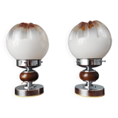 Pair of Mazzega lamps 1970 Murano glass