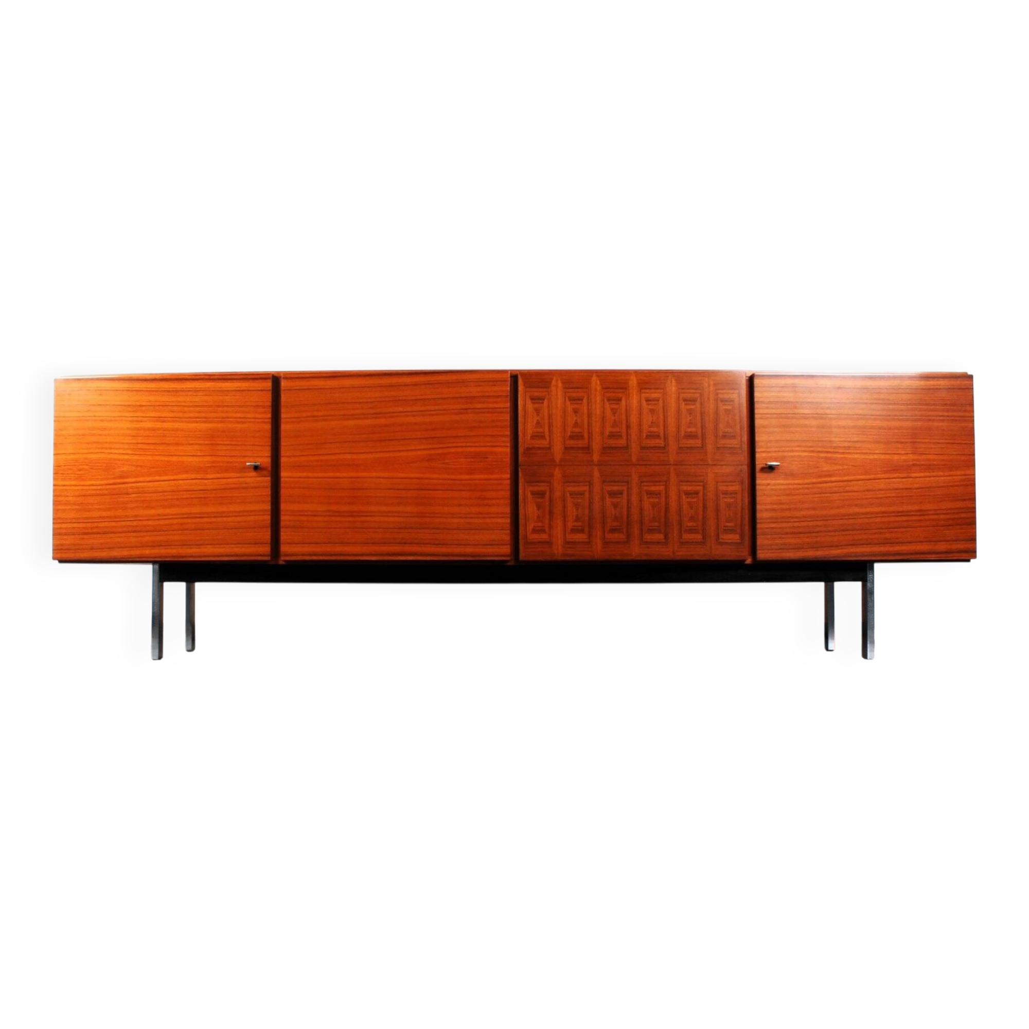 Vintage rosewood veneer sideboard by Musterring International, 1960s