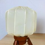 Pair of Scandinavian tripod lamps in teak 60s UFO