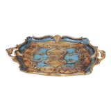 Old carved & patinated wooden top baroque style