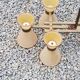 Vintage chandelier from the 50s in glass and brass 6 diabolo glass tulips