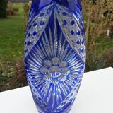 Bohemian crystal blue vase height 36.5 cm7
