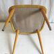 Vintage chair in wood and old gold fur - 50s/60s