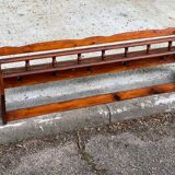 Solid wood wall shelf with 6 hooks coat rack