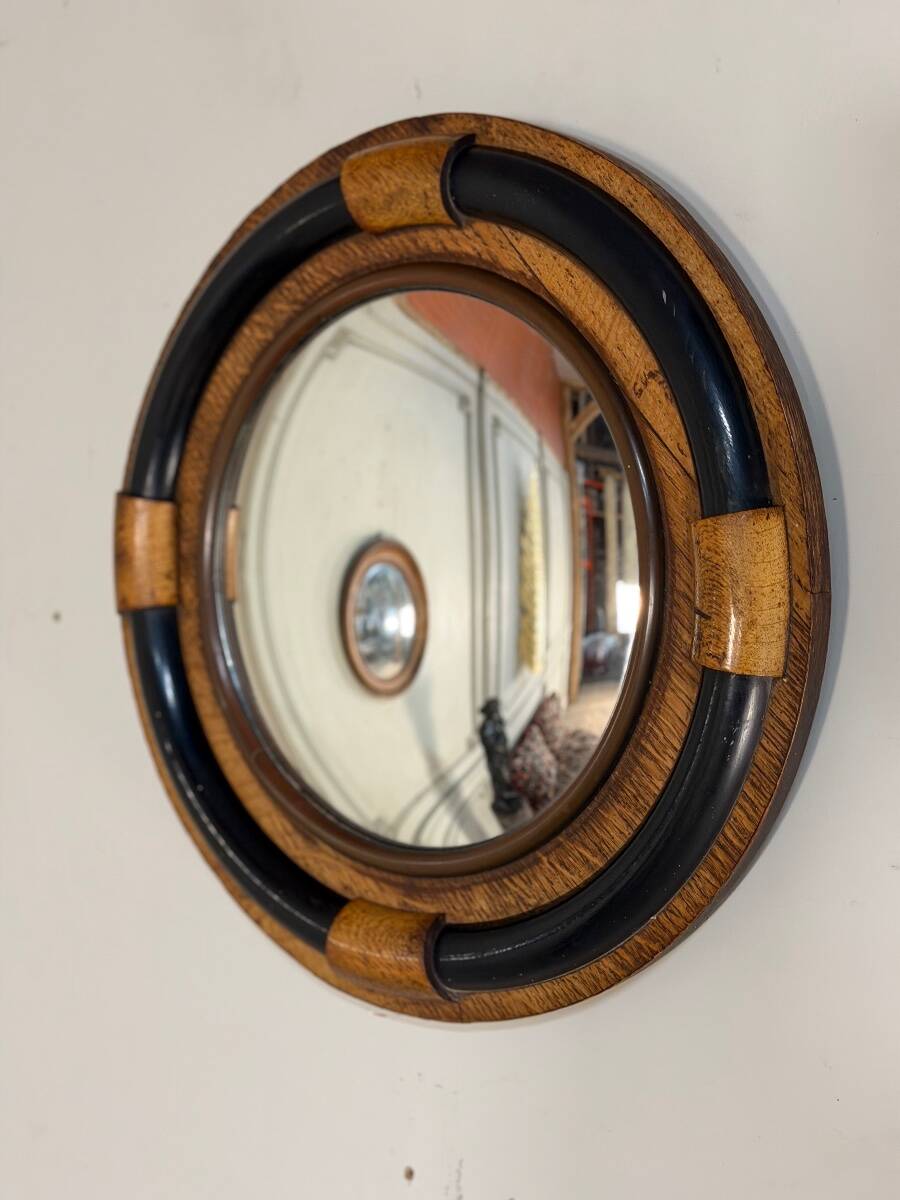 Miroir de sorcière en chêne et ébène, Angleterre vers 1920