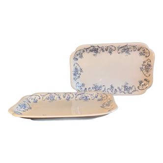 Pair of rectangular dishes Regout model Ortus