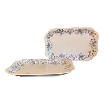 Paire de plats rectangulaires Regout modèle Ortus