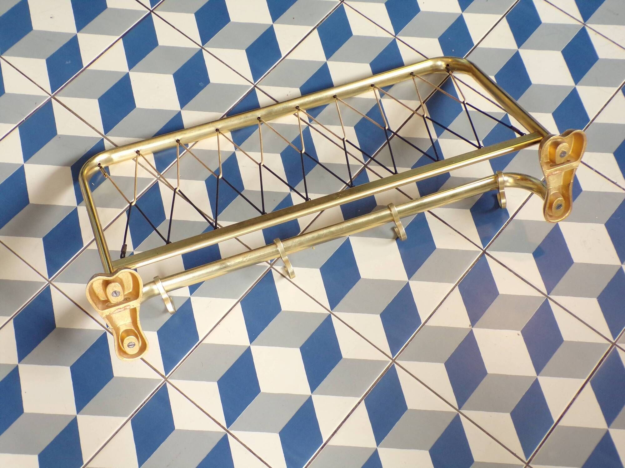 Vintage coat rack like a train luggage rack