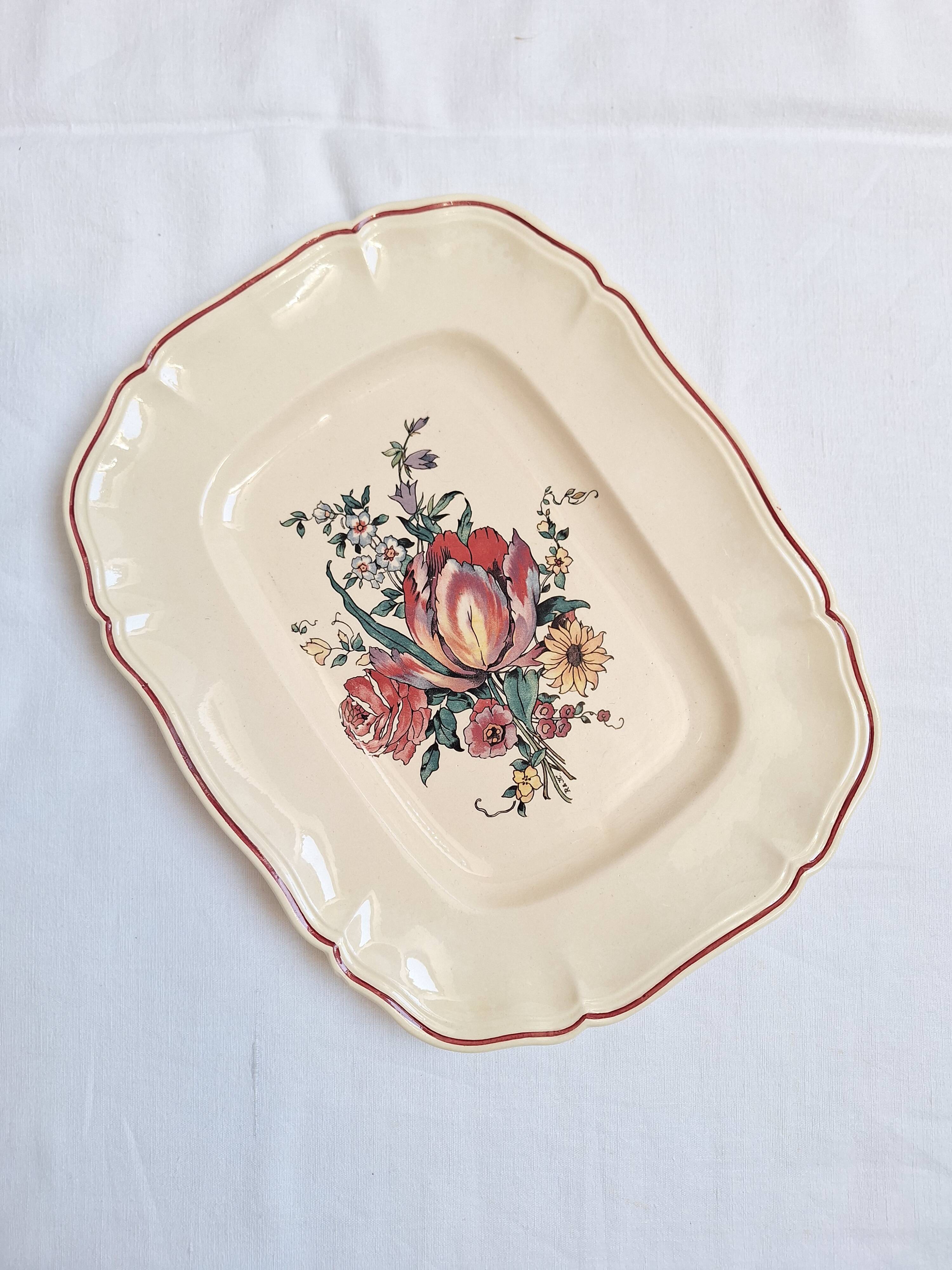Rectangular plate Digoin Sarreguemines Model Lorraine