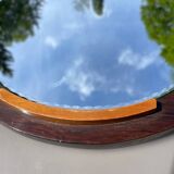 Art deco wood and mirror tray