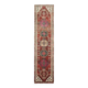1970s Vintage Turkish Hand-Knotted Wool Cotton Red Runner Rug 90x390