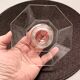 3 transparent egg cups in tempered glass arcoroc octime series, 1980 vintage