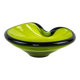 Holmegaard glass platter in olive green, organic form, Danish design, 1970s