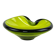 Holmegaard glass platter in olive green, organic form, Danish design, 1970s