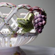 Openwork bowl in painted earthenware, Émile Tessier Le Croisic, 30-50's accident