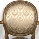 Carved and gilded wooden armchair in Louis XVI style, circa 1900