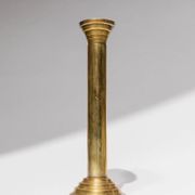 Gold-Plated Metal Candle Holders Set of 2, 1960s Italian Column Design, Vintage Table Decor