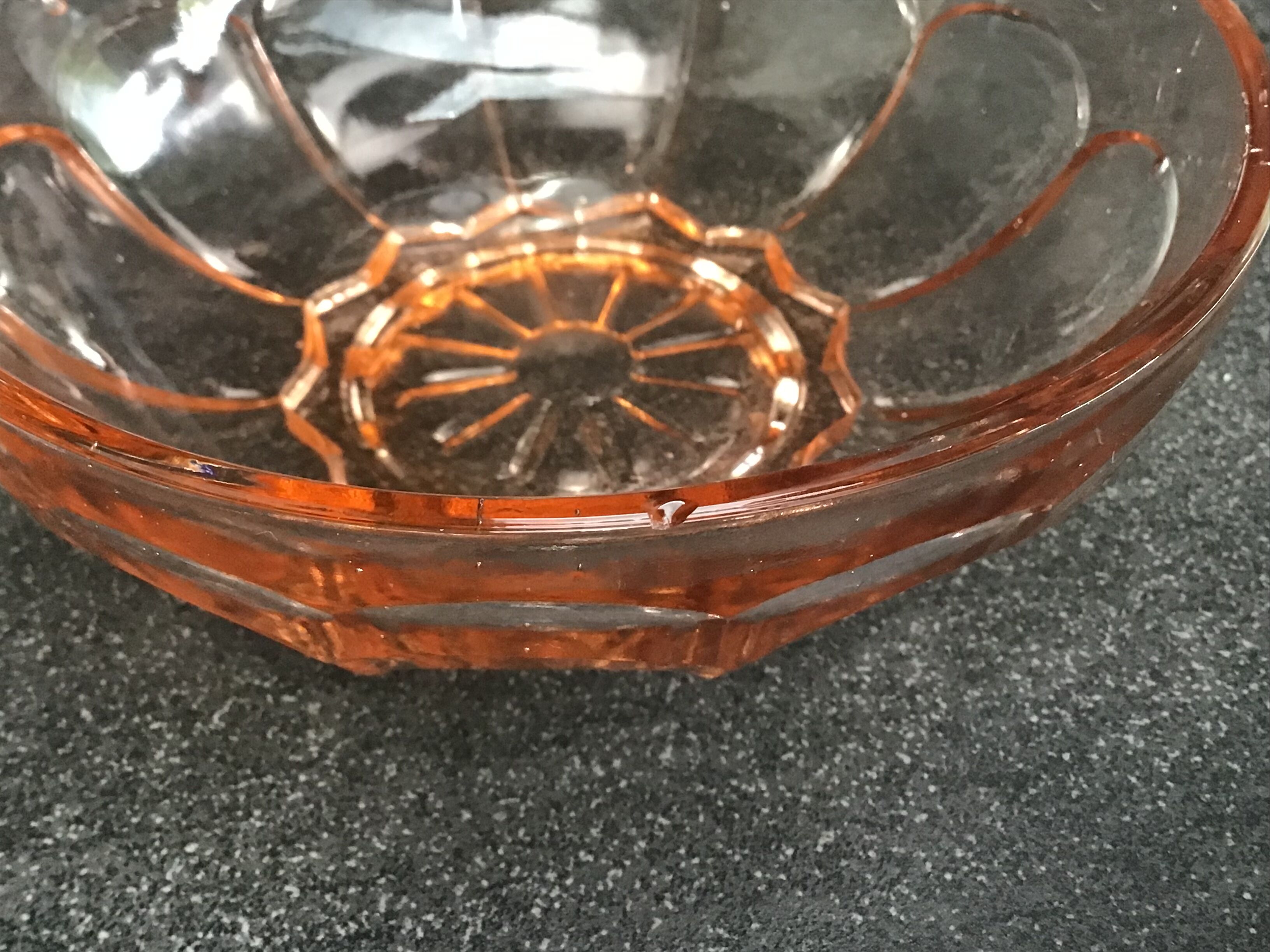 Vintage pink glass candy box