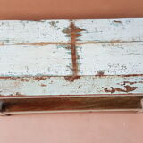 Burmese teak bench with original blue patina